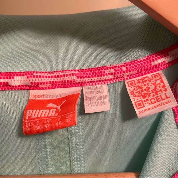 Puma Sport Lifestyle Green w/ Pink Trim Tank Top Size - Medium - Picture 2 of 5